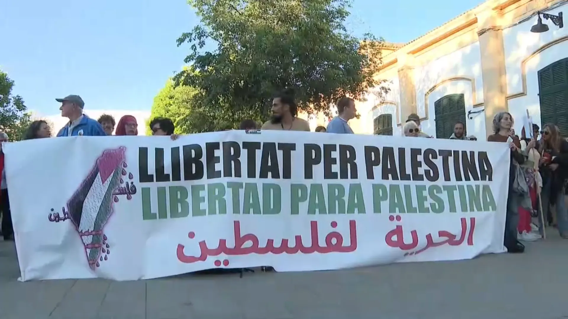 Unes+300+persones+reclamen+a+Palma+un+alto+el+foc+entre+Israel+i+Palestina