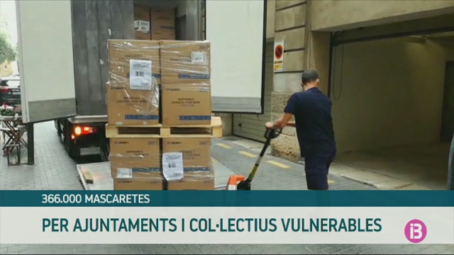 Delegació de Govern reparteix 366.000 mascaretes a ajuntaments i entitats socials de Balears