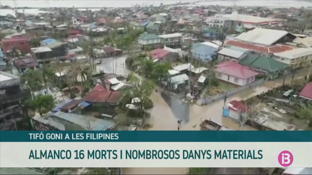 Almanco 16 morts pel pas del tifó Goni per les Filipines