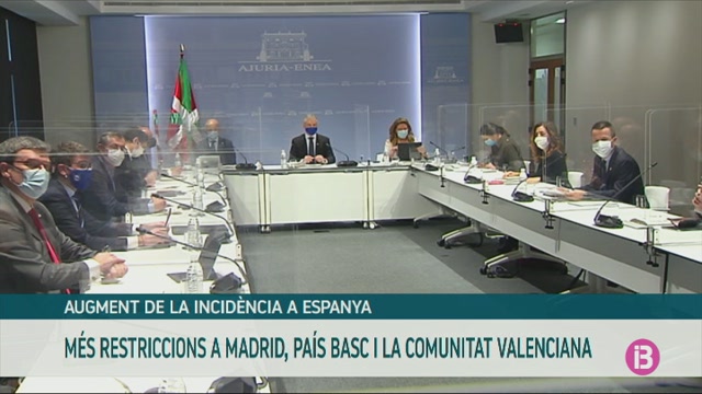 Madrid, País Basc i Comunitat Valenciana endureixen les restriccions