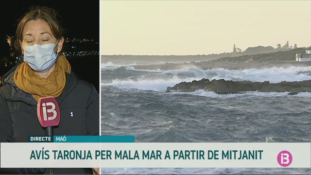 Alerta taronja per mala mar a Menorca per a la nit de dissabte i diumenge matí
