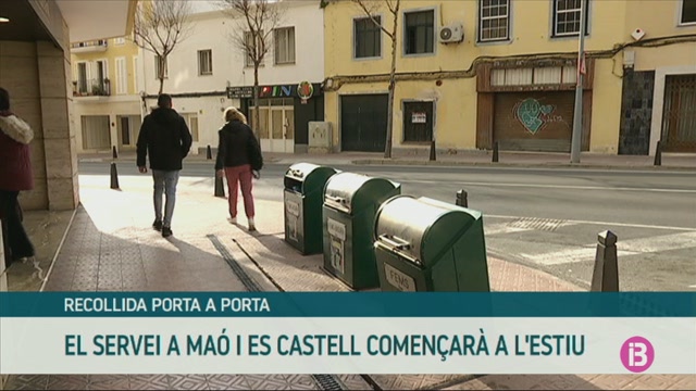 La recollida de residus porta a porta, a Maó i Es Castell, començarà a l’estiu