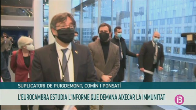 El Parlament Europeu comença a estudiar l’informe del suplicatori de Puigdemont, Comín i Ponsatí