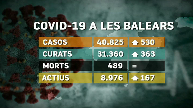 Detectats 530 nous casos de Covid a les Balears en les darreres 24 hores