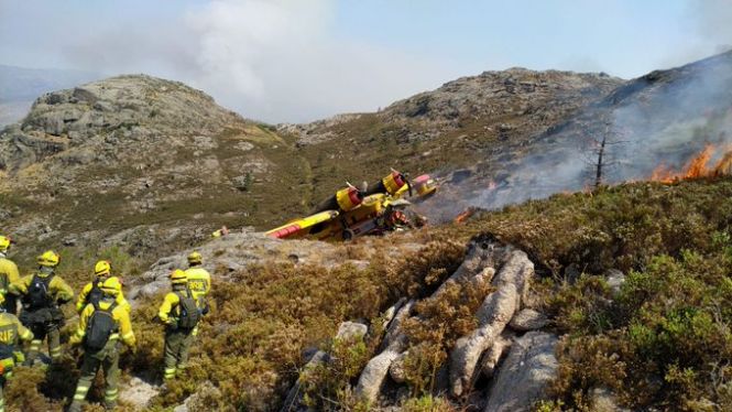 Accident d’un hidroavió en un incendi a Orense
