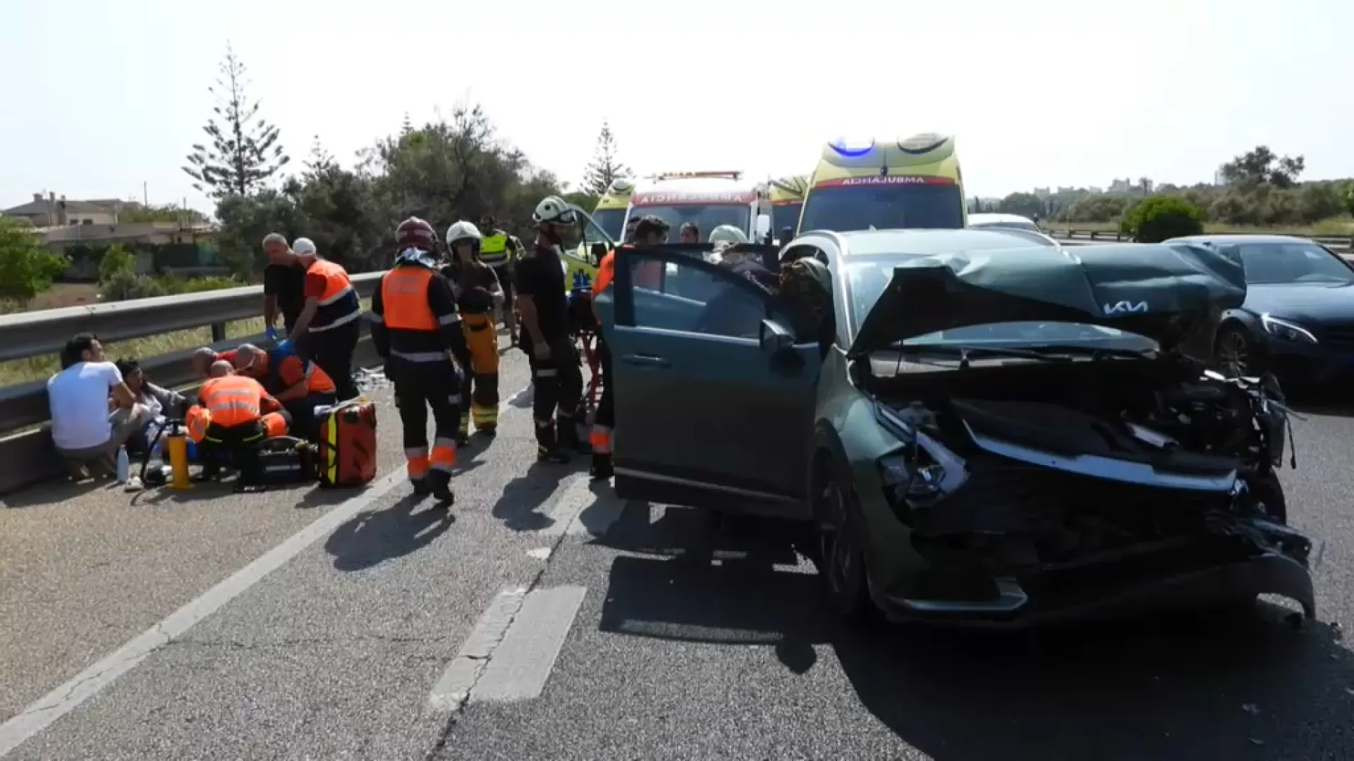 Cinc ferits en un accident a l’autopista de Llucmajor