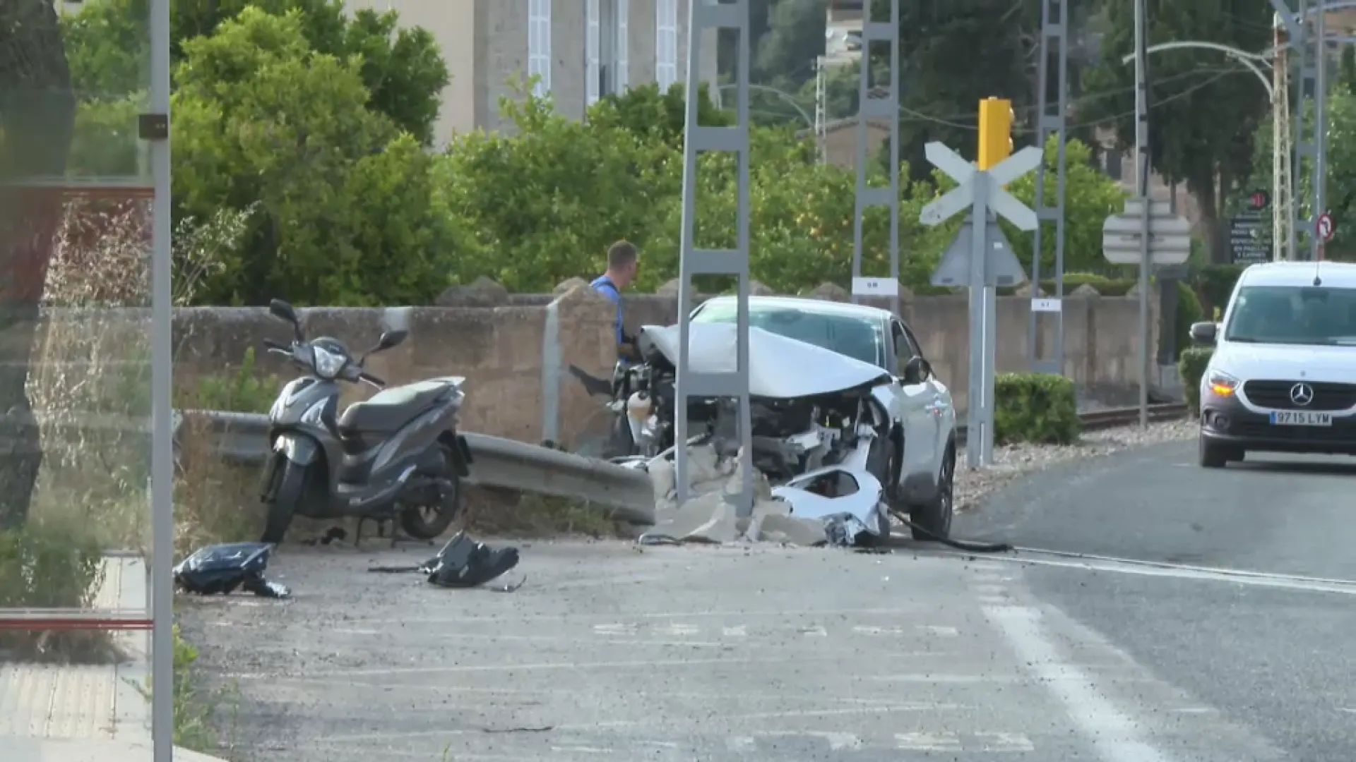 Un accident de trànsit a Sóller interromp el servei de tramvia