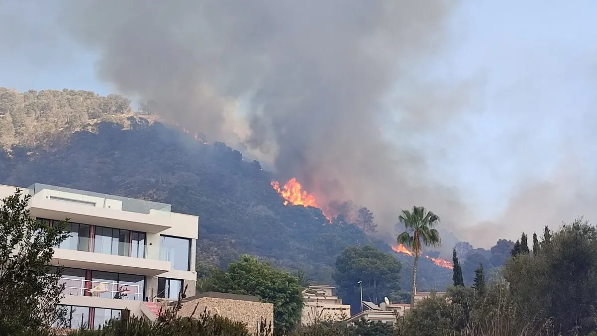 Incendi forestal a Costa des Pins, on ja han començat a desallotjar els residents d’alguns habitatges