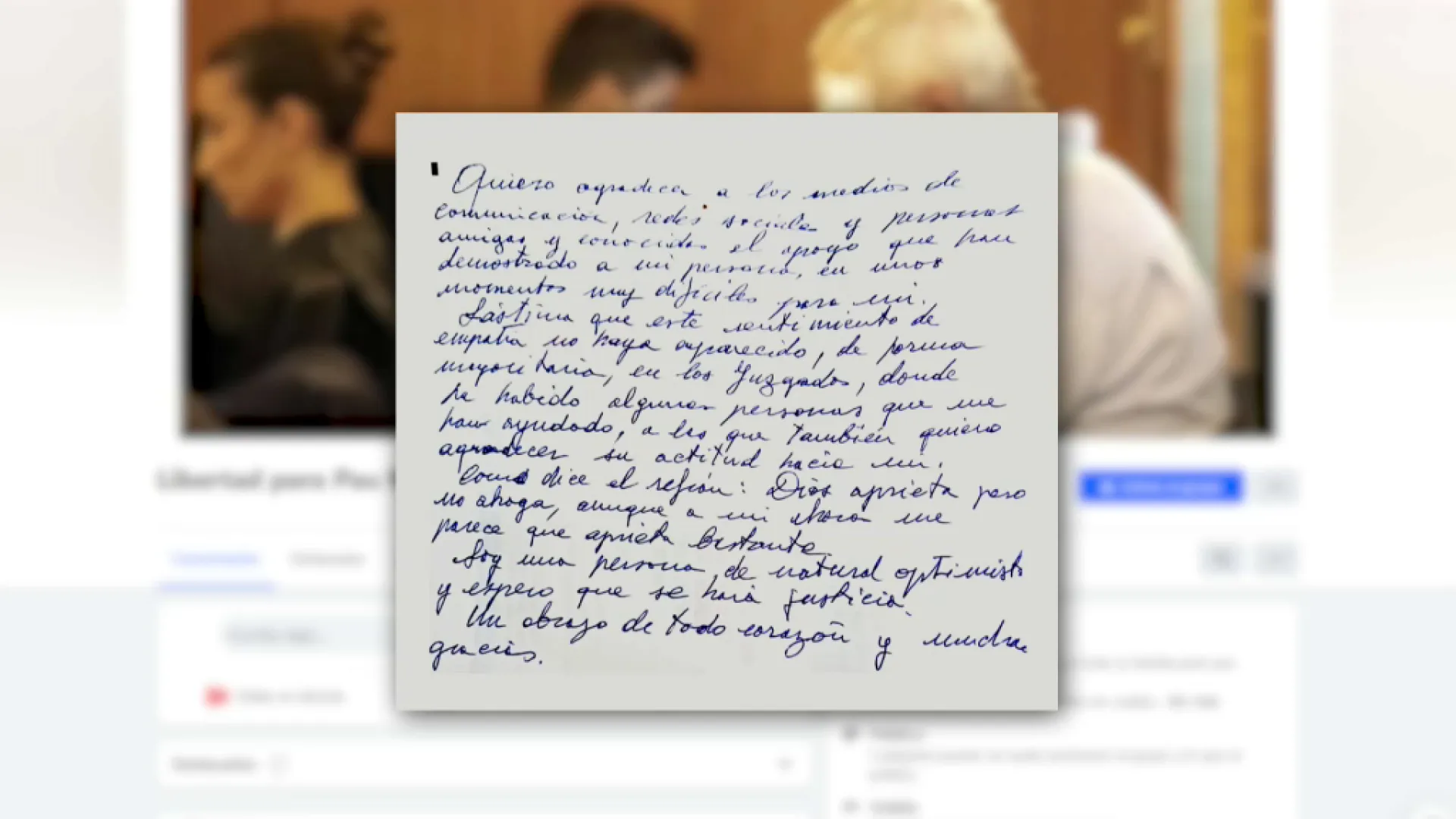 Pau Rigo es mostra optimista davant la repetició del seu judici: “Esper que es faci justícia”