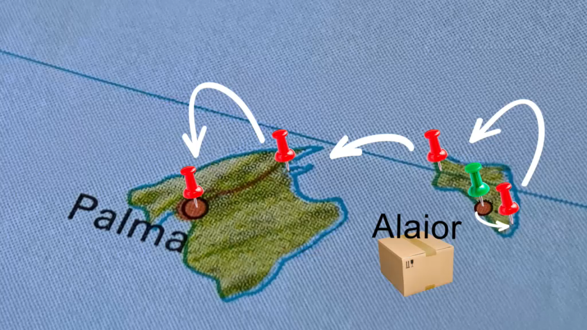 El llarg trajecte que ha de fer un paquet de Correus per sortir i tornar a Alaior