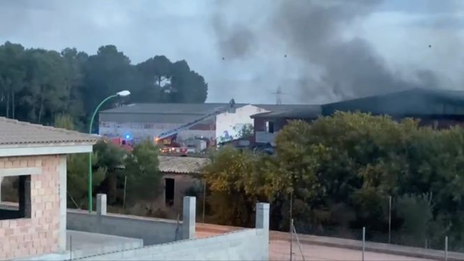 Incendi a una nau industrial abandonada a Marratxí