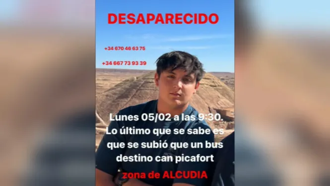 Localitzat en bon estat el jove de 17 anys desaparegut dilluns a Alcúdia