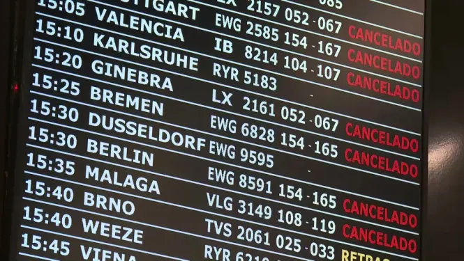 40 vols cancel·lats i dos avions desviats a causa del temporal