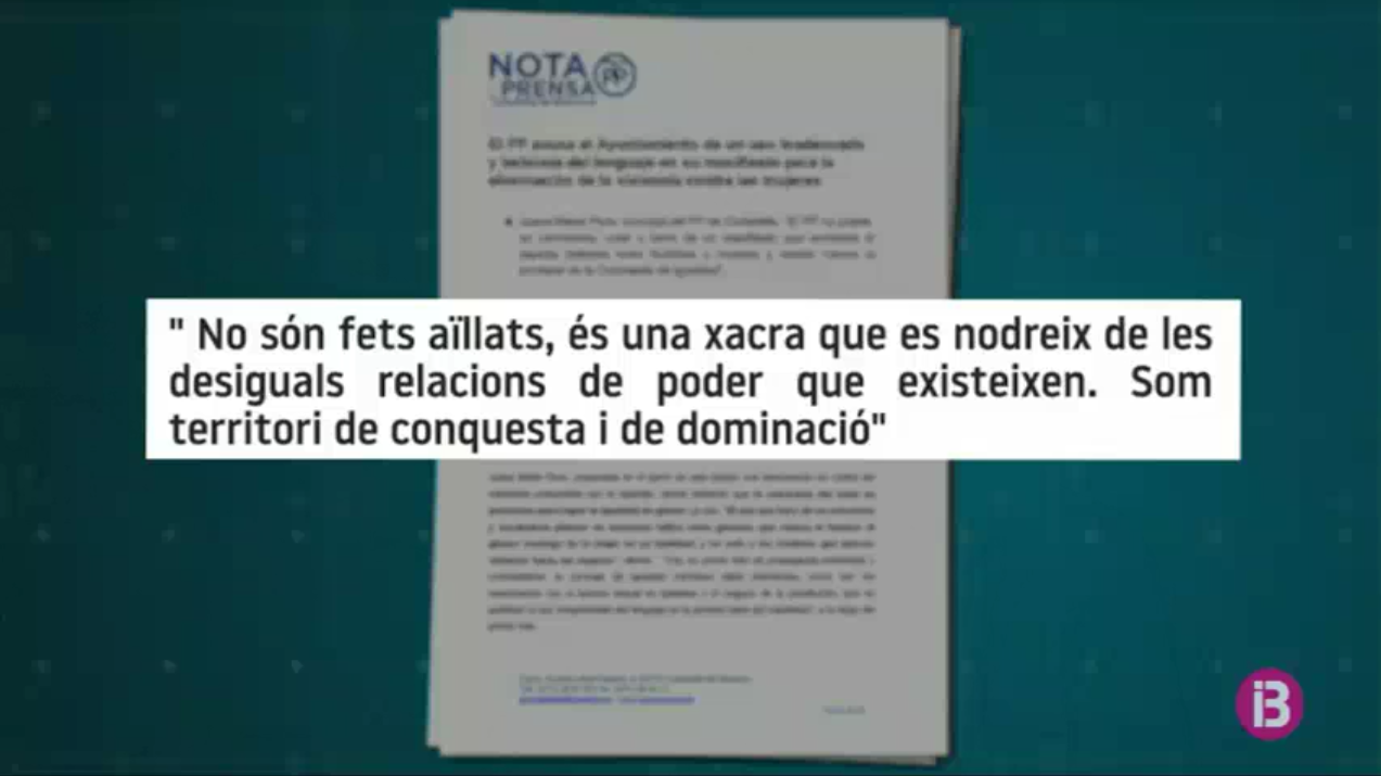 El PP de Ciutadella critica l’Ajuntament perquè es nega a consensuar el manifest contra la violència masclista