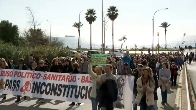1.200 persones s’han concentrat a Palma contra les mesures polítiques i sanitàries