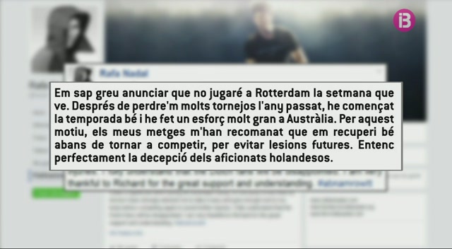 Rafel+Nadal+renuncia+a+jugar+el+torneig+de+Rotterdam+de+la+setmana+que+ve