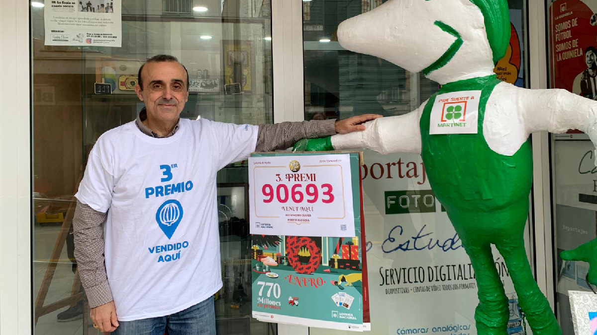 El 90693, tercer premi del sorteig de Nadal, reparteix 200.000 euros a Mallorca