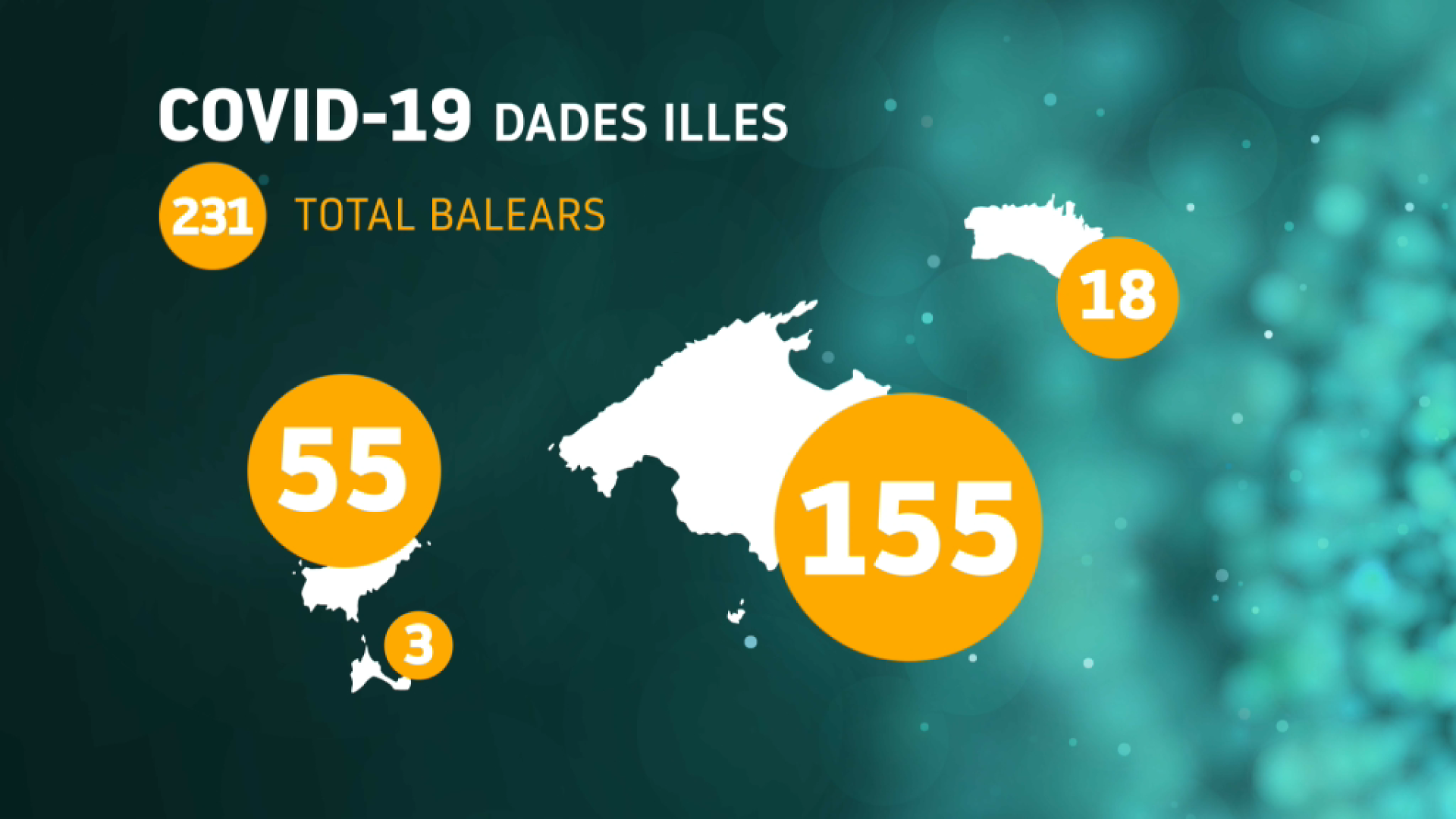 231 nous positius de Covid a Balears i 4 nous ingressos a planta