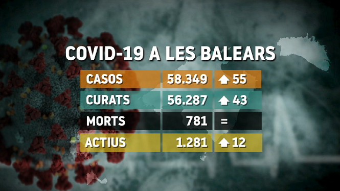 55 nous casos i cap nou mort per Covid-19 a Balears