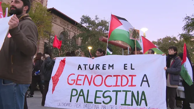 Prop de 1.000 persones es manifesten a Palma per Palestina
