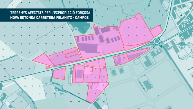 S’expropiaran 5.053 m² per a la nova rotonda a l’entrada de Felanitx des de Campos