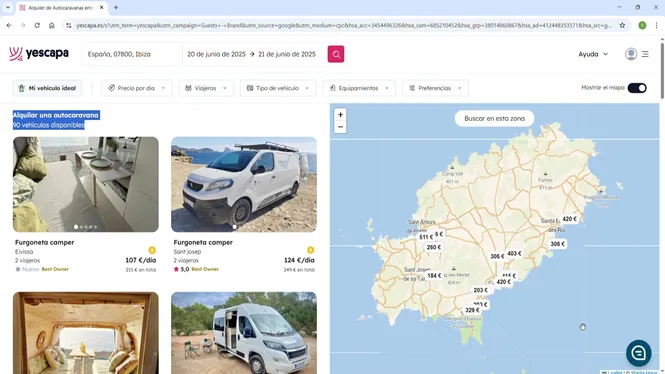 Continuen detectant anuncis il·legals per dormir a autocaravanes a Eivissa