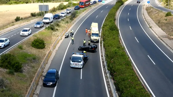Dos ferits lleus en un accident a l’autopista de Ponent
