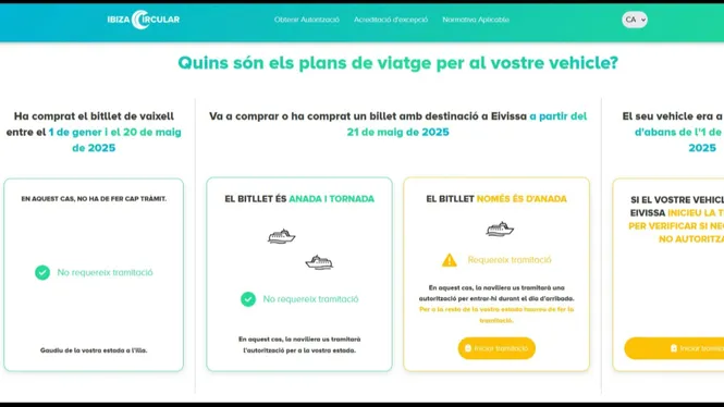 740 tràmits per poder entrar i circular en Eivissa en el primer dia d’obertura del web