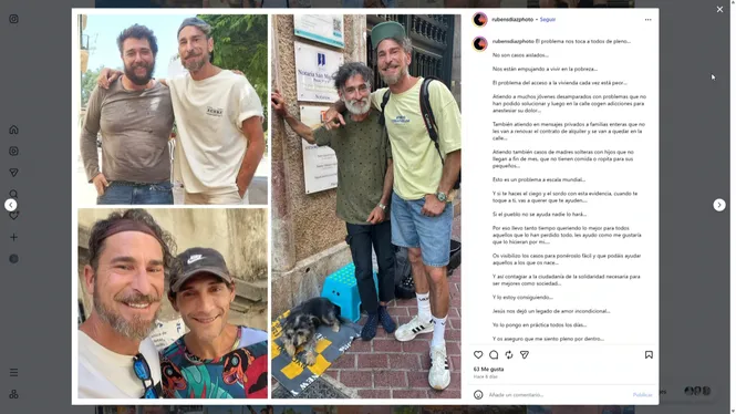 Rubén Díaz dona visibilitat a través de les xarxes socials a persones en situació de vulnerabilitat i activa la solidaritat