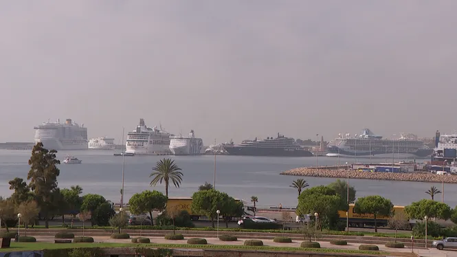 Coincideixen a Palma cinc creuers amb una capacitat conjunta per a 13.000 passatgers