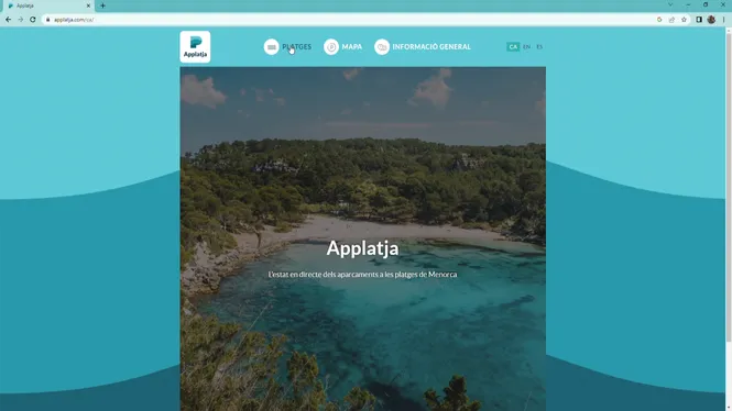 Applatja, coneix l’estat de cabuda en temps real dels aparcaments de les platges verges de Menorca