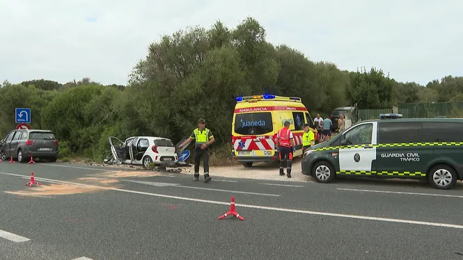 Set persones ferides en l’accident múltiple a la carretera de Menorca