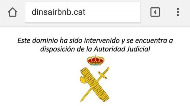Dinsairbnb.cat denuncia que la Guàrdia Civil ha bloquejat la seva web