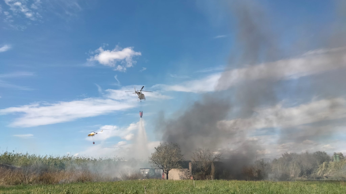 Incendi forestal al torrent de Can Comuna, a Algaida