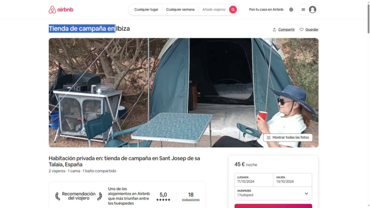 Airbnb elimina l’anunci que oferia tendes a turistes a l’assentament de Can Raspalls