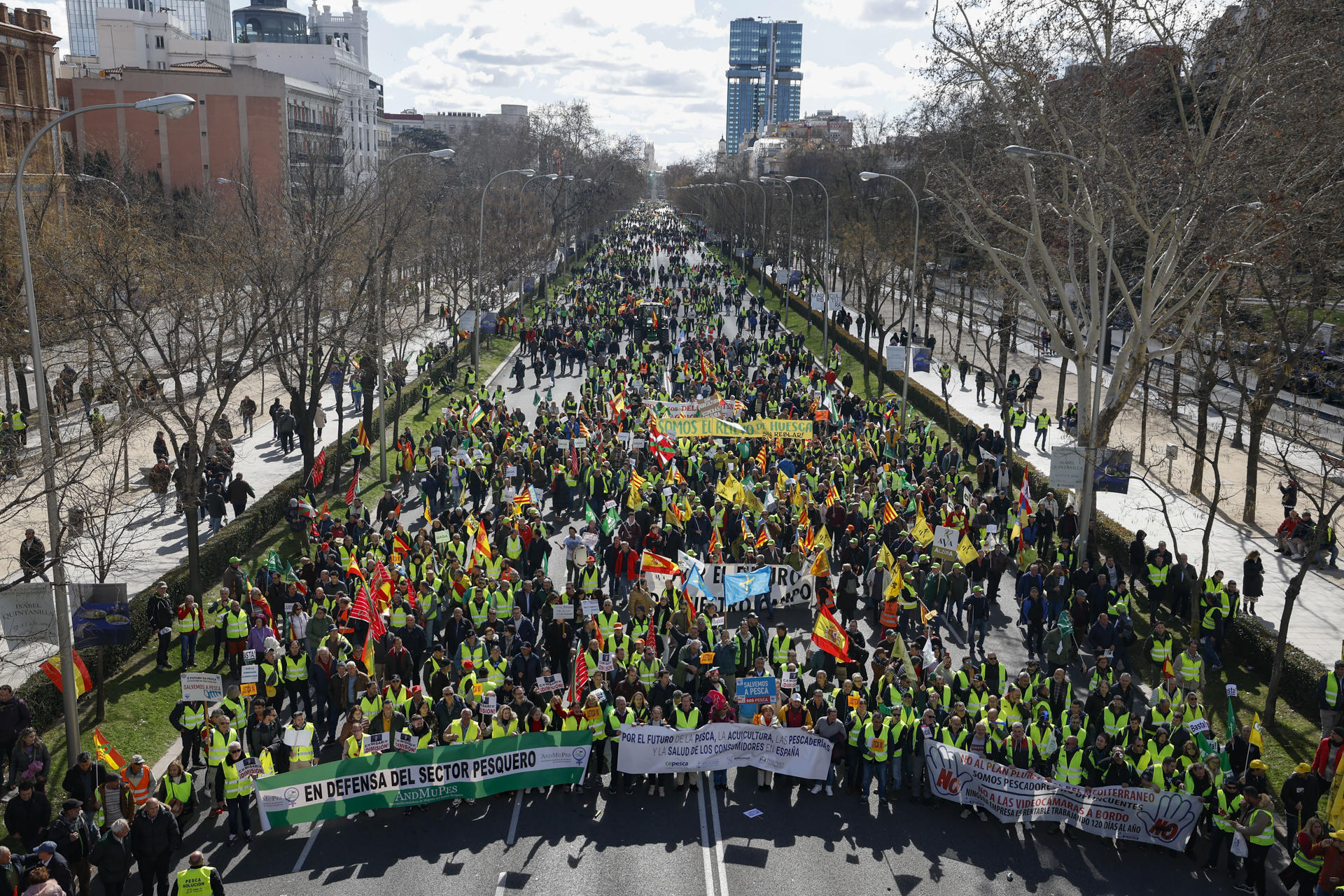 Protesta agrícola convocada per diversos sindicats al centre de Madrid. JJ.Guillén / EFE